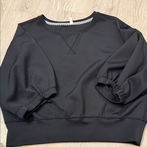 FP Movement by Free People Black Puff Sleeve Sweatshirt